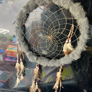 Gray Dreamcatcher with Feathers